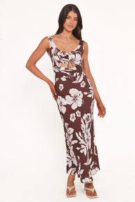 DRESSES Orin Maxi Dress - Brown Hibiscus