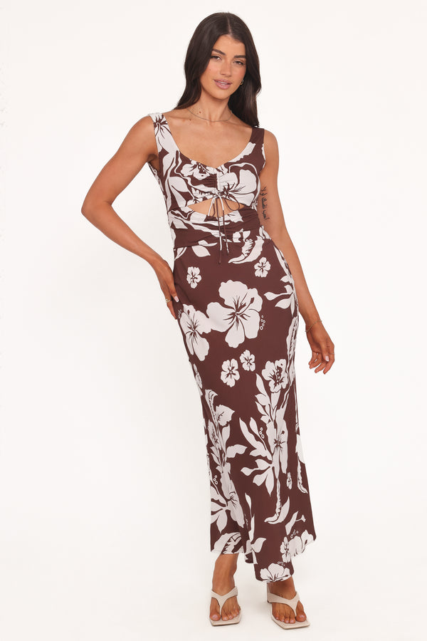DRESSES Orin Maxi Dress - Brown Hibiscus