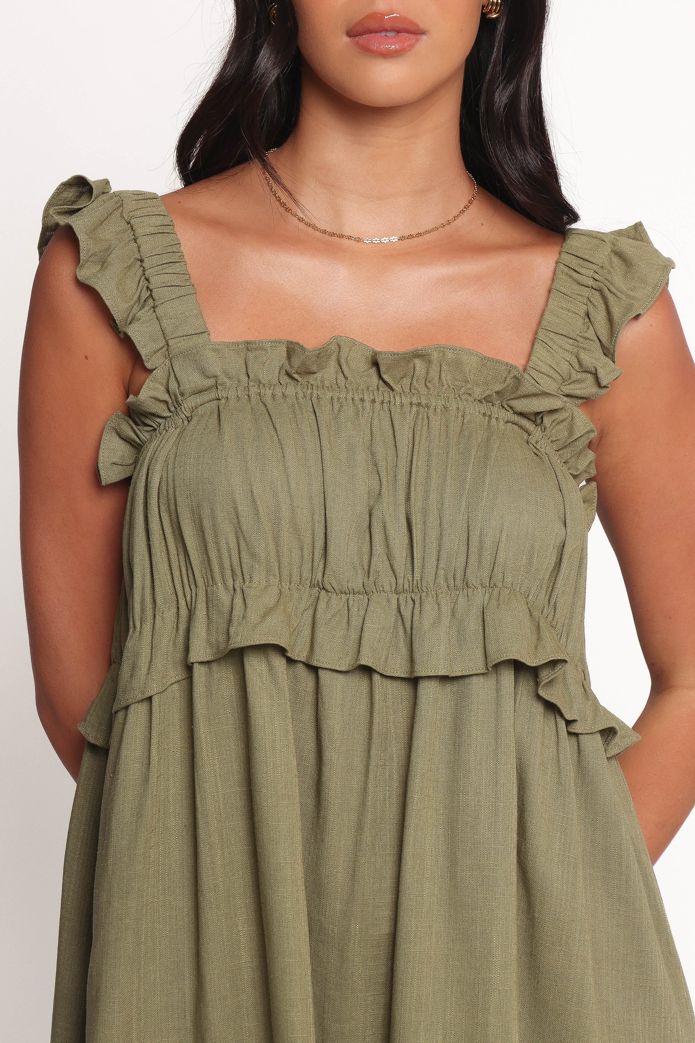 DRESSES Orion Frill Strap Mini Dress - Olive