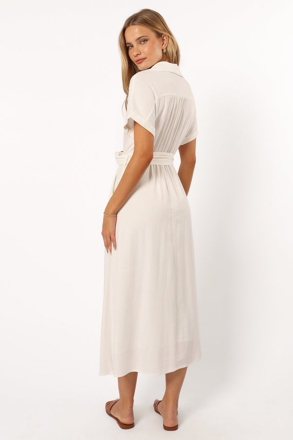 DRESSES @Orla Short Sleeve Midi Dress - Ivory (Hold for Euro Summer)