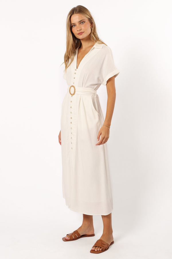 DRESSES @Orla Short Sleeve Midi Dress - Ivory (Hold for Euro Summer)