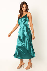 DRESSES @Othello Slip Midi Dress - Emerald
