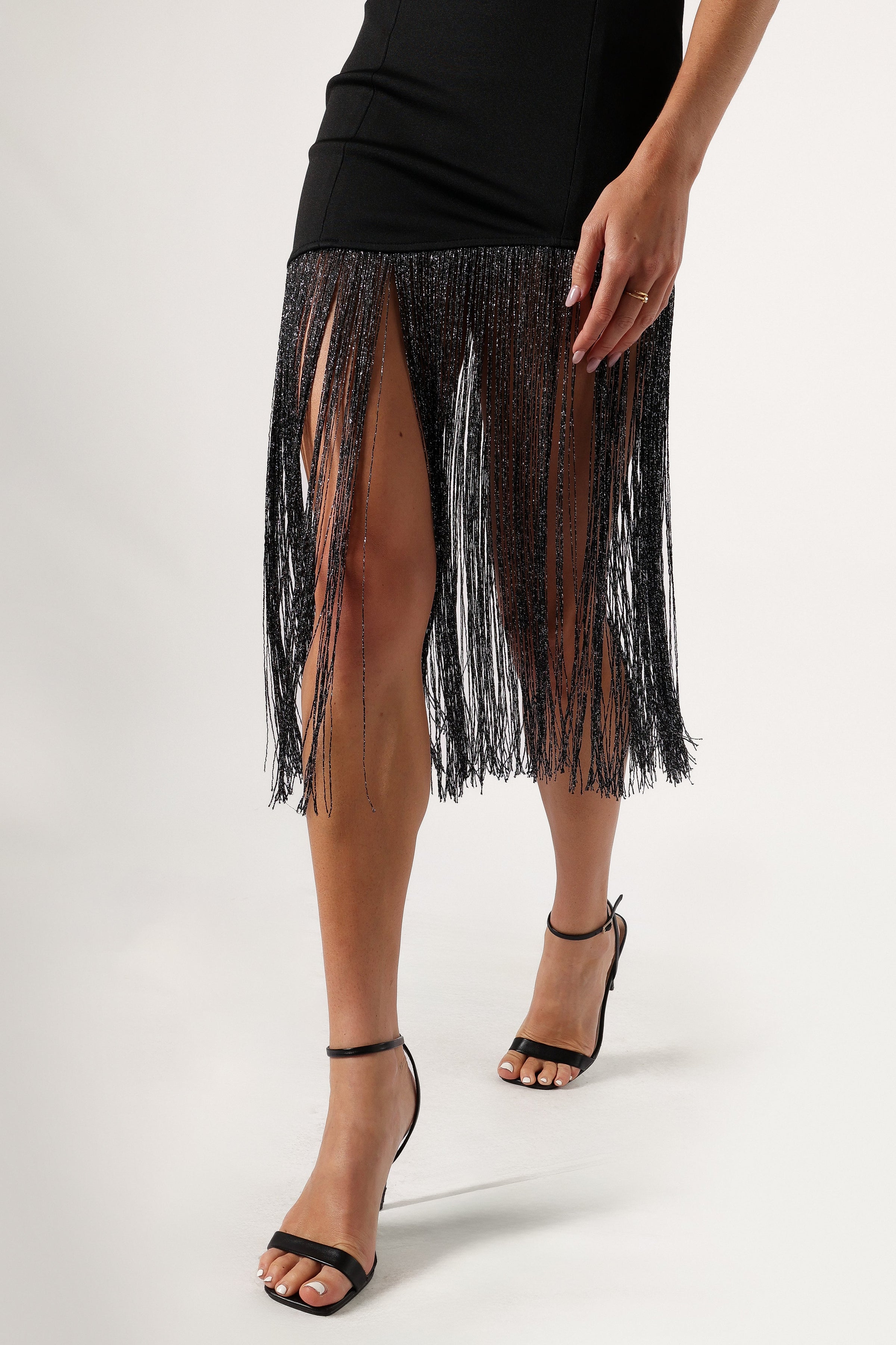 DRESSES @Padam Strapless Midi Dress - Black