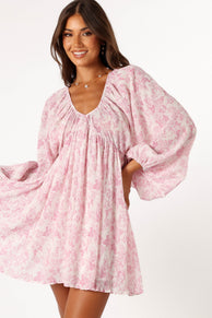 DRESSES @Paris Long Sleeve Dress - Pink