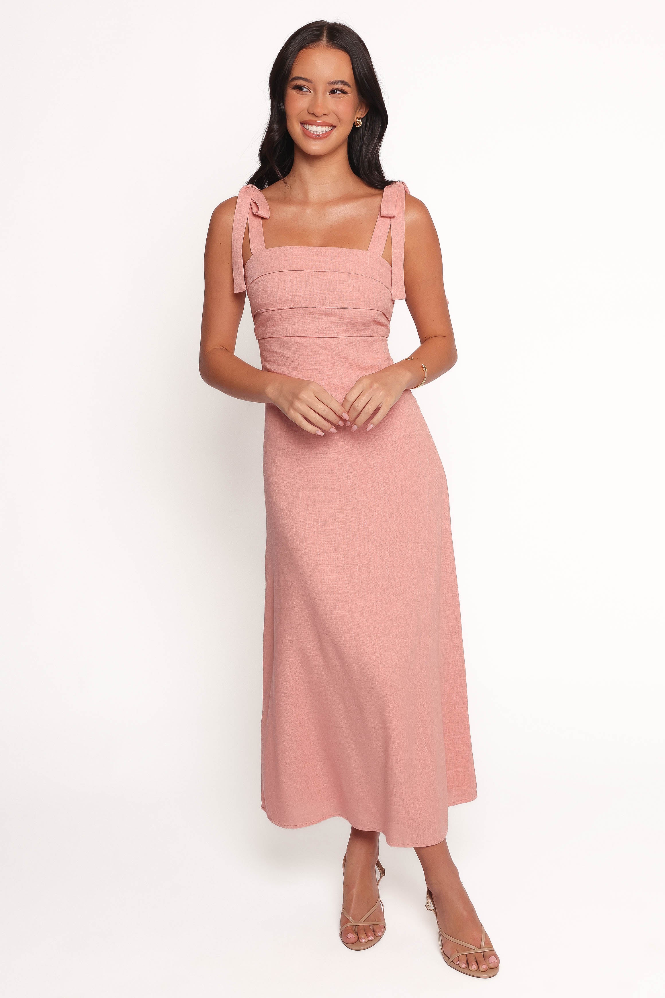 DRESSES Patterson Tie Shoulder Midi Dress - Blush