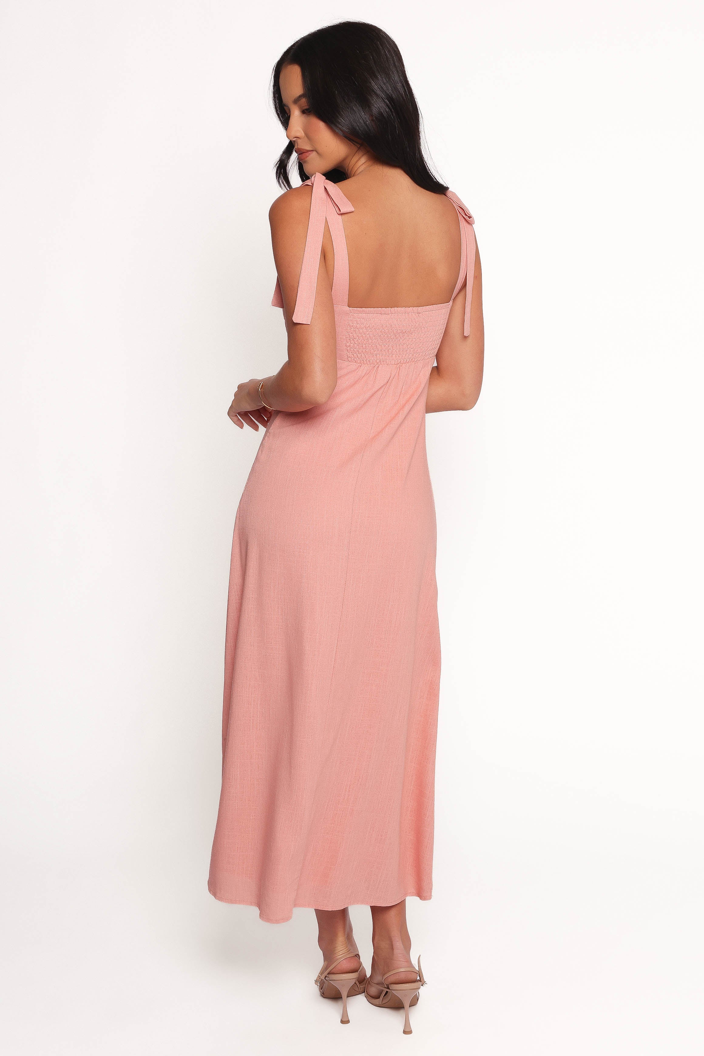 DRESSES Patterson Tie Shoulder Midi Dress - Blush