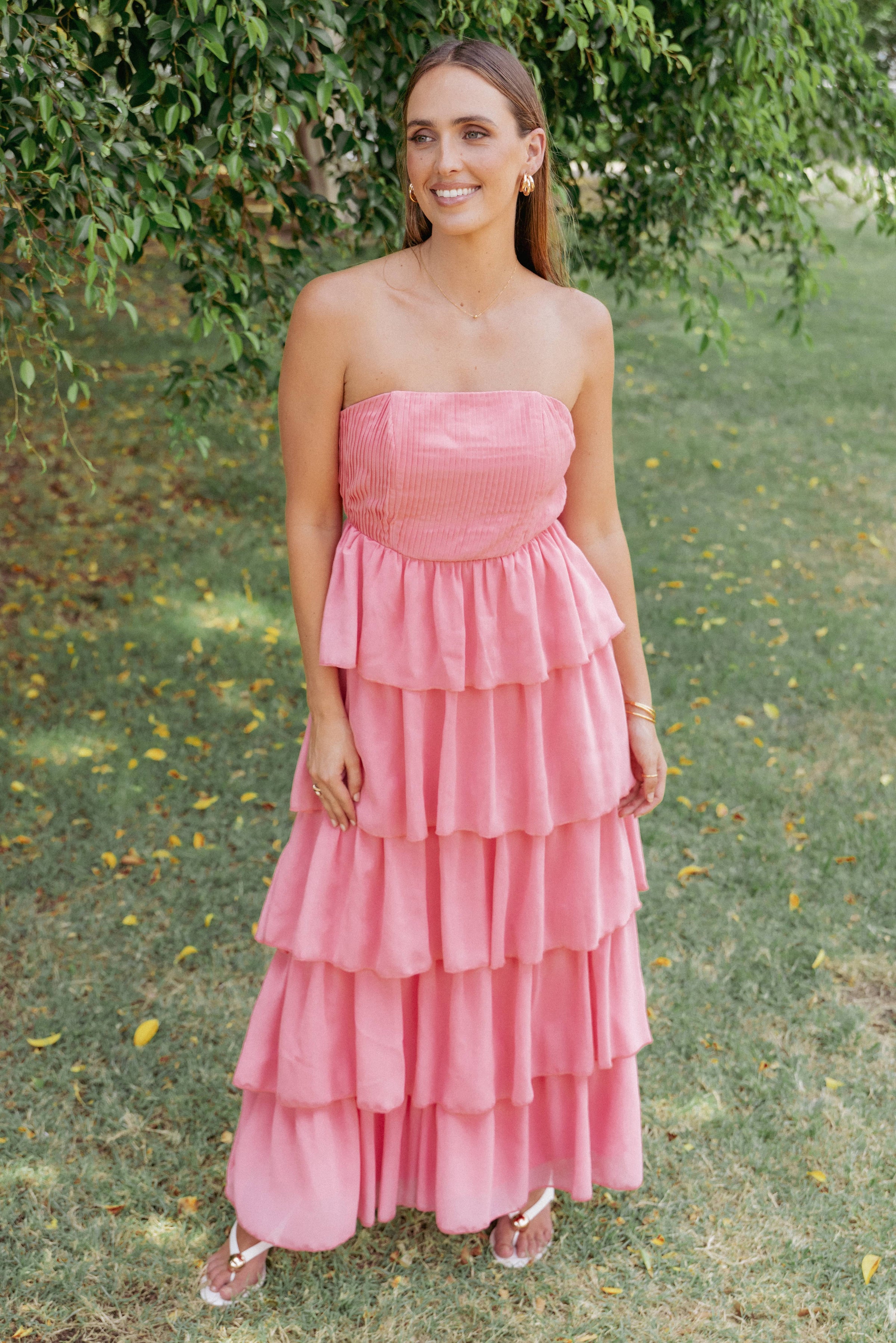 DRESSES Peachester Strapless Maxi Dress - Coral