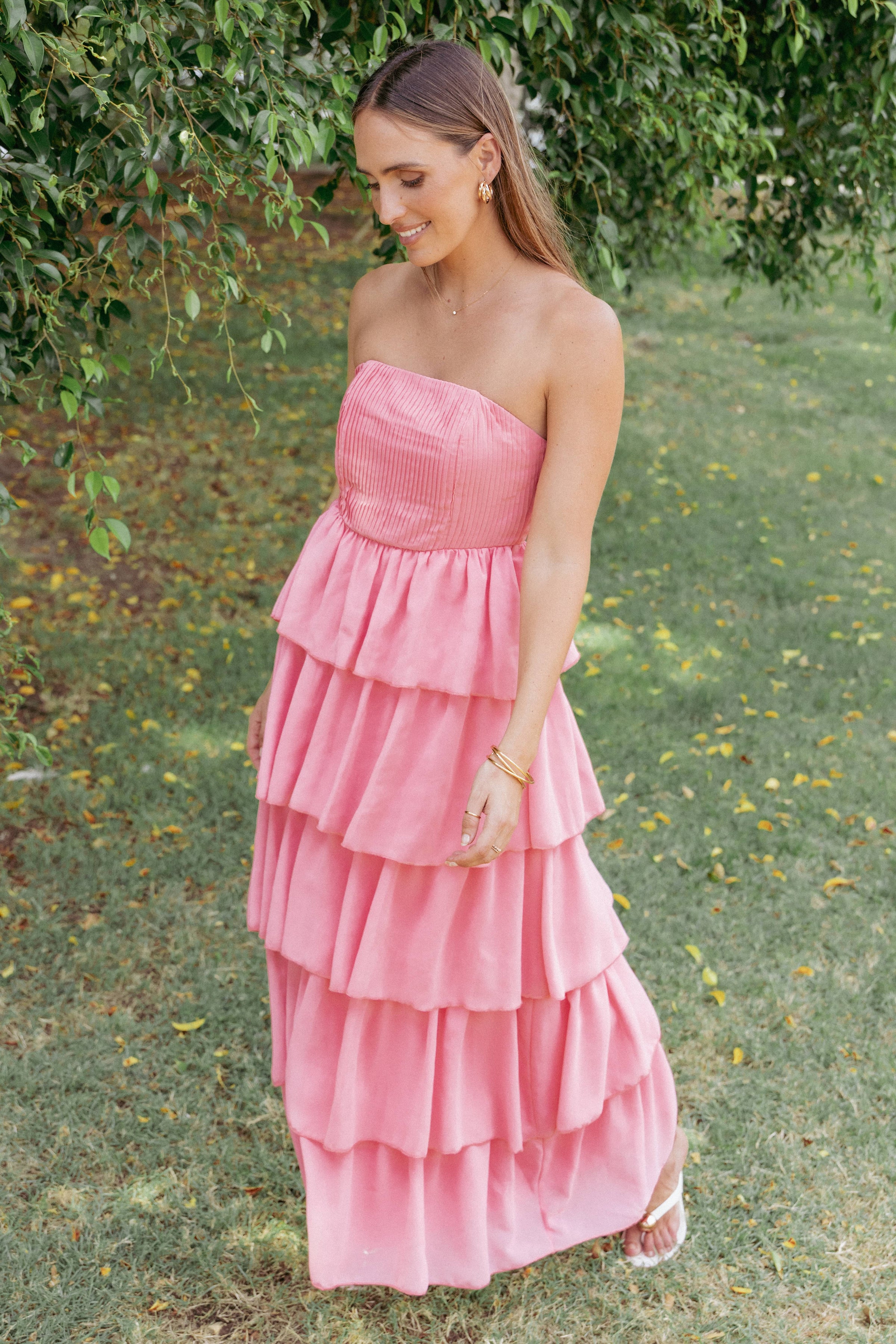 DRESSES Peachester Strapless Maxi Dress - Coral