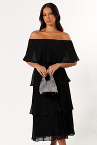 DRESSES @Pearson Strapless Midi Dress - Black