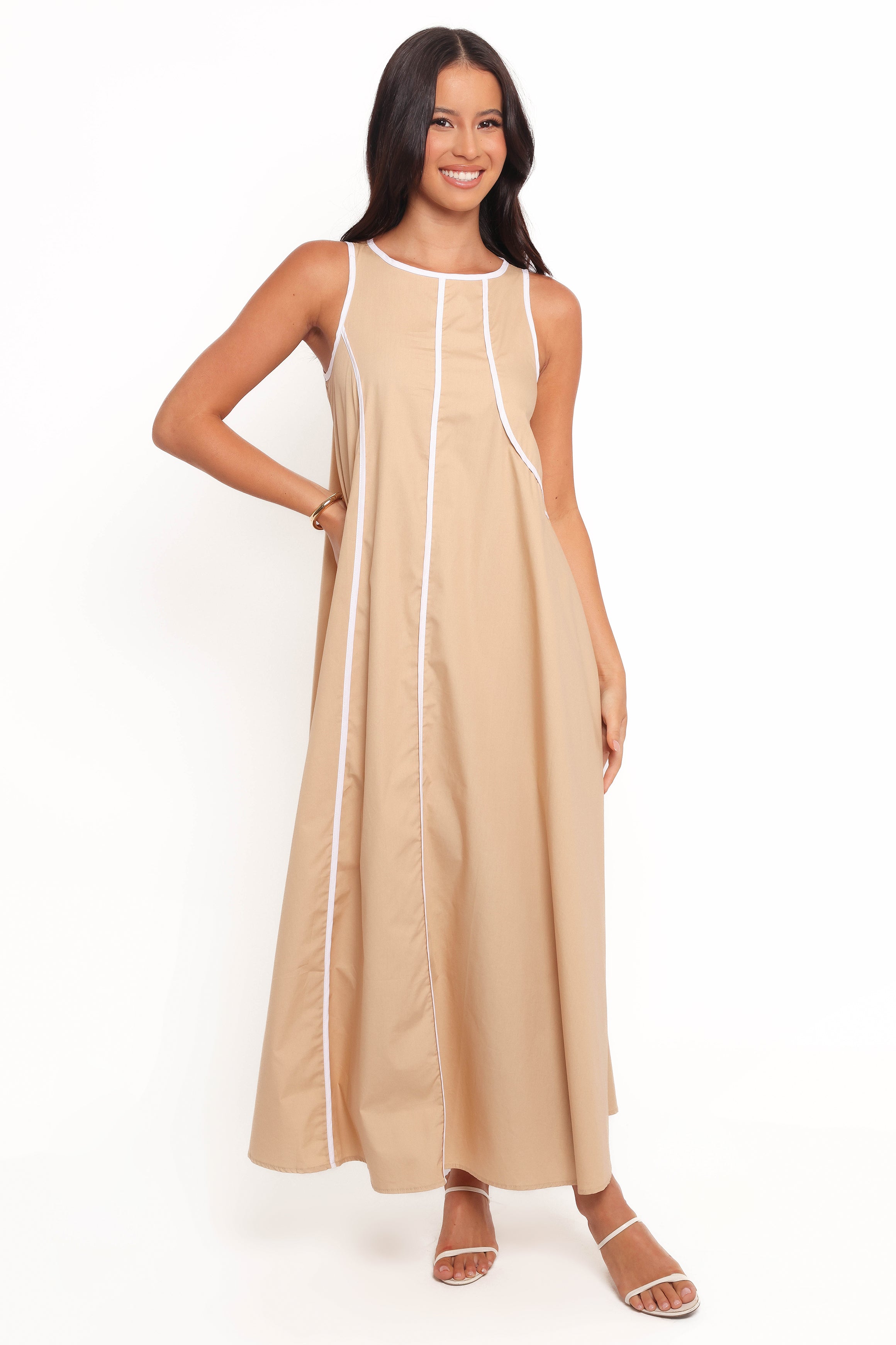 DRESSES Peppa Maxi Dress - Beige/White