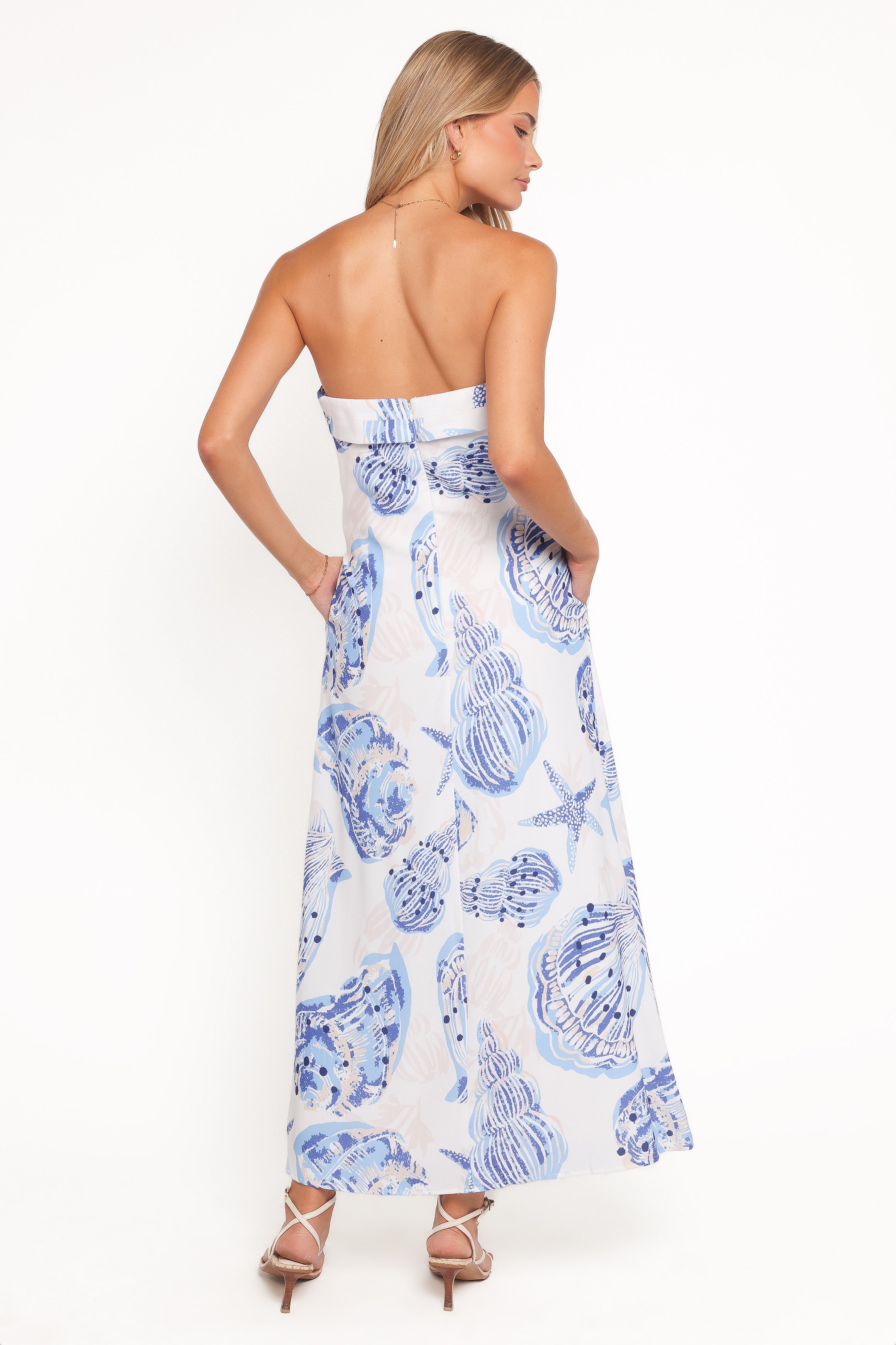 DRESSES Peregian Strapless Maxi Dress - Blue Seashells