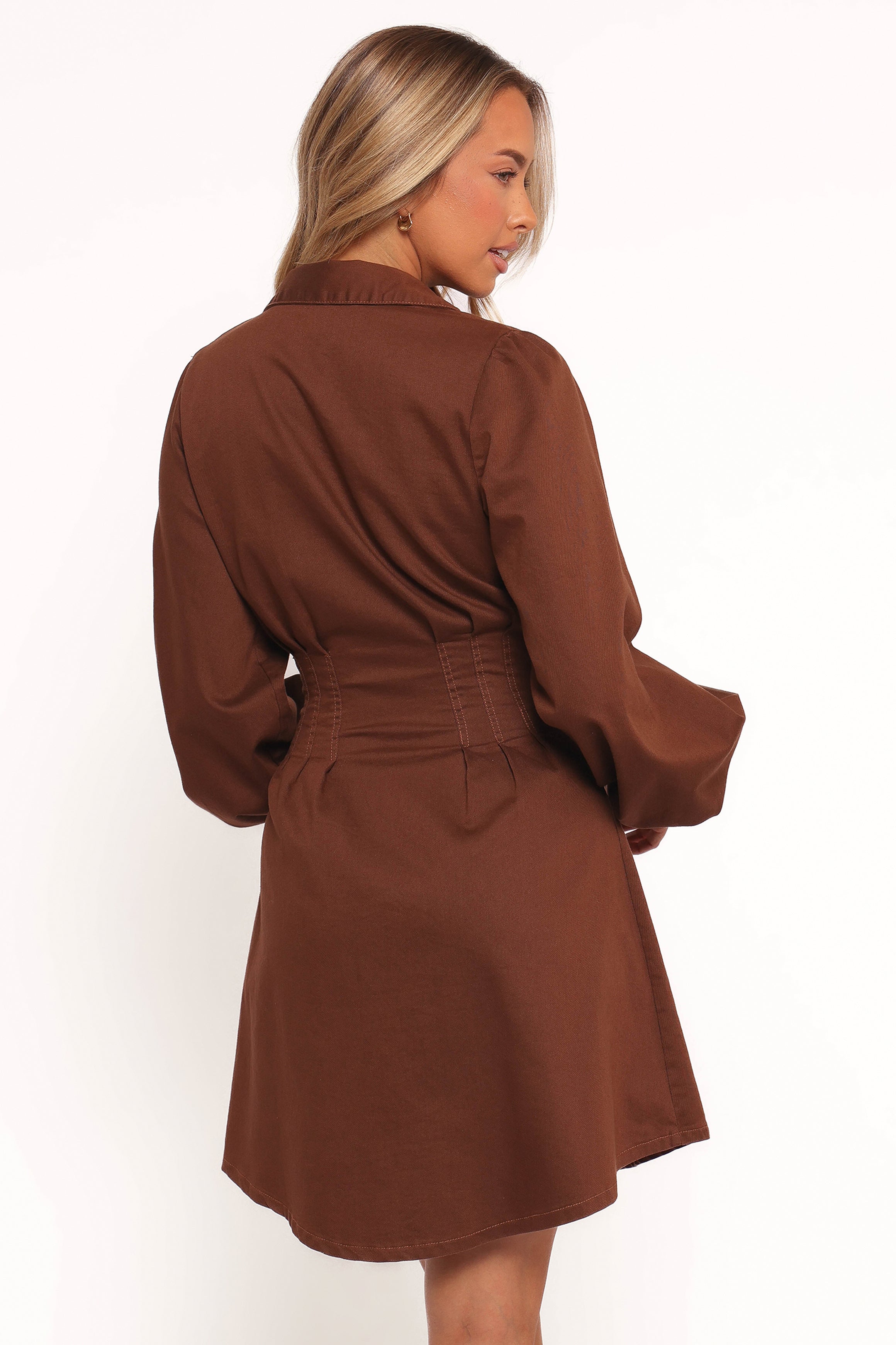 DRESSES Phoenix Long Sleeve Mini Dress - Brown Denim