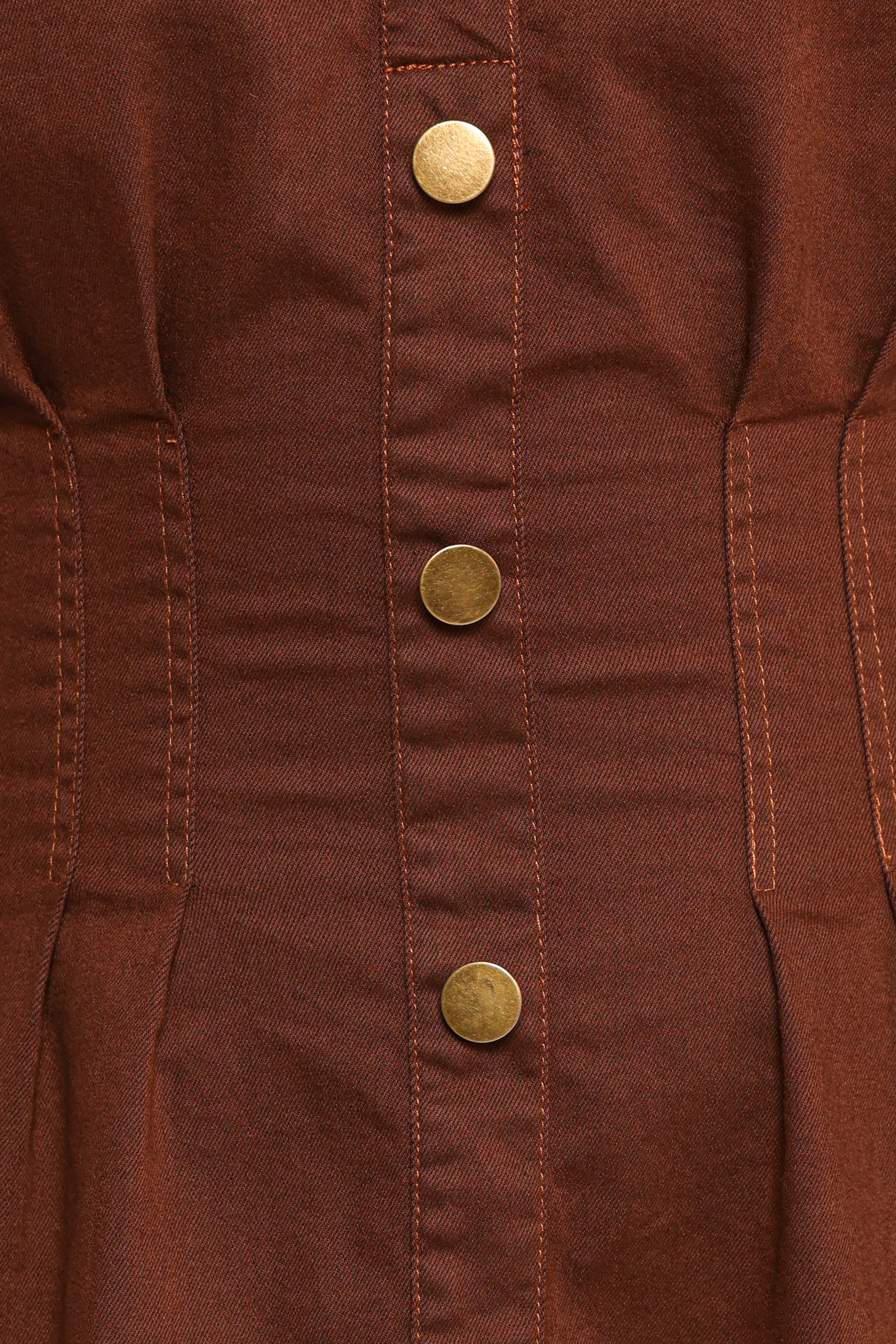 DRESSES Phoenix Long Sleeve Mini Dress - Brown Denim