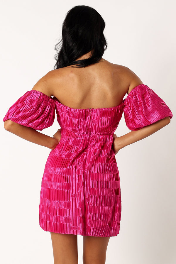 DRESSES @Pia Off Shoulder Mini Dress - Pink