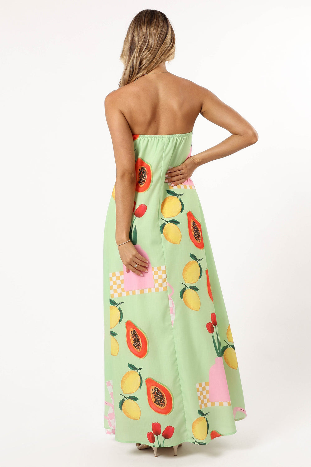 DRESSES @Piccolo Strapless Maxi Dress - Green Papaya