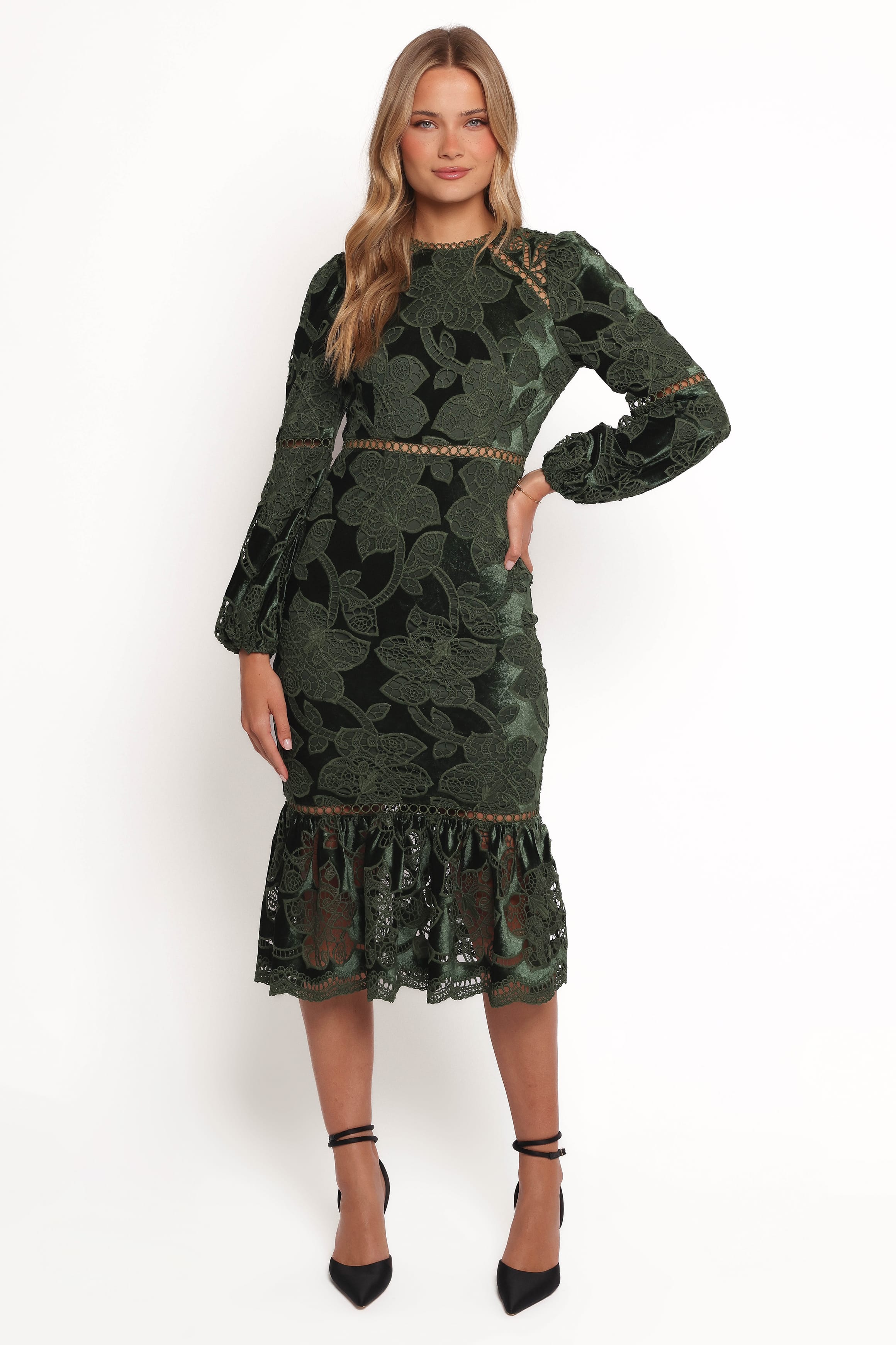 DRESSES Pierre Long Sleeve Maxi Dress - Deep Velvet Green