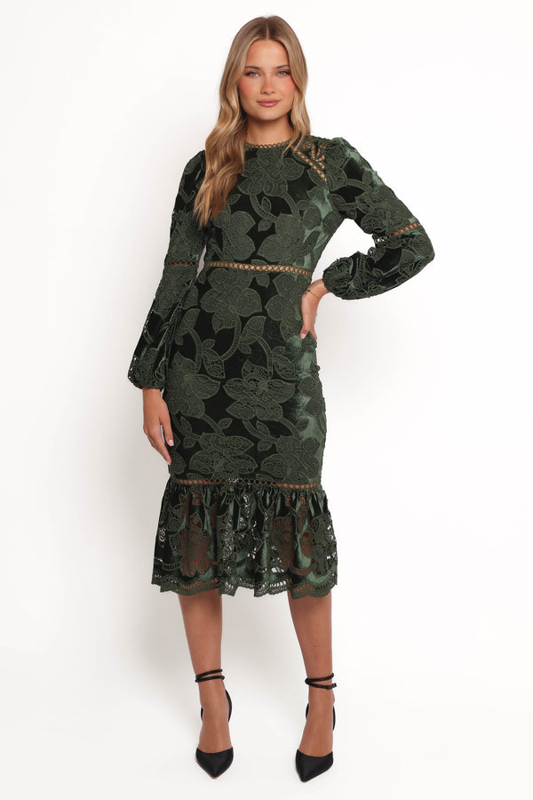 DRESSES Pierre Long Sleeve Maxi Dress - Deep Velvet Green