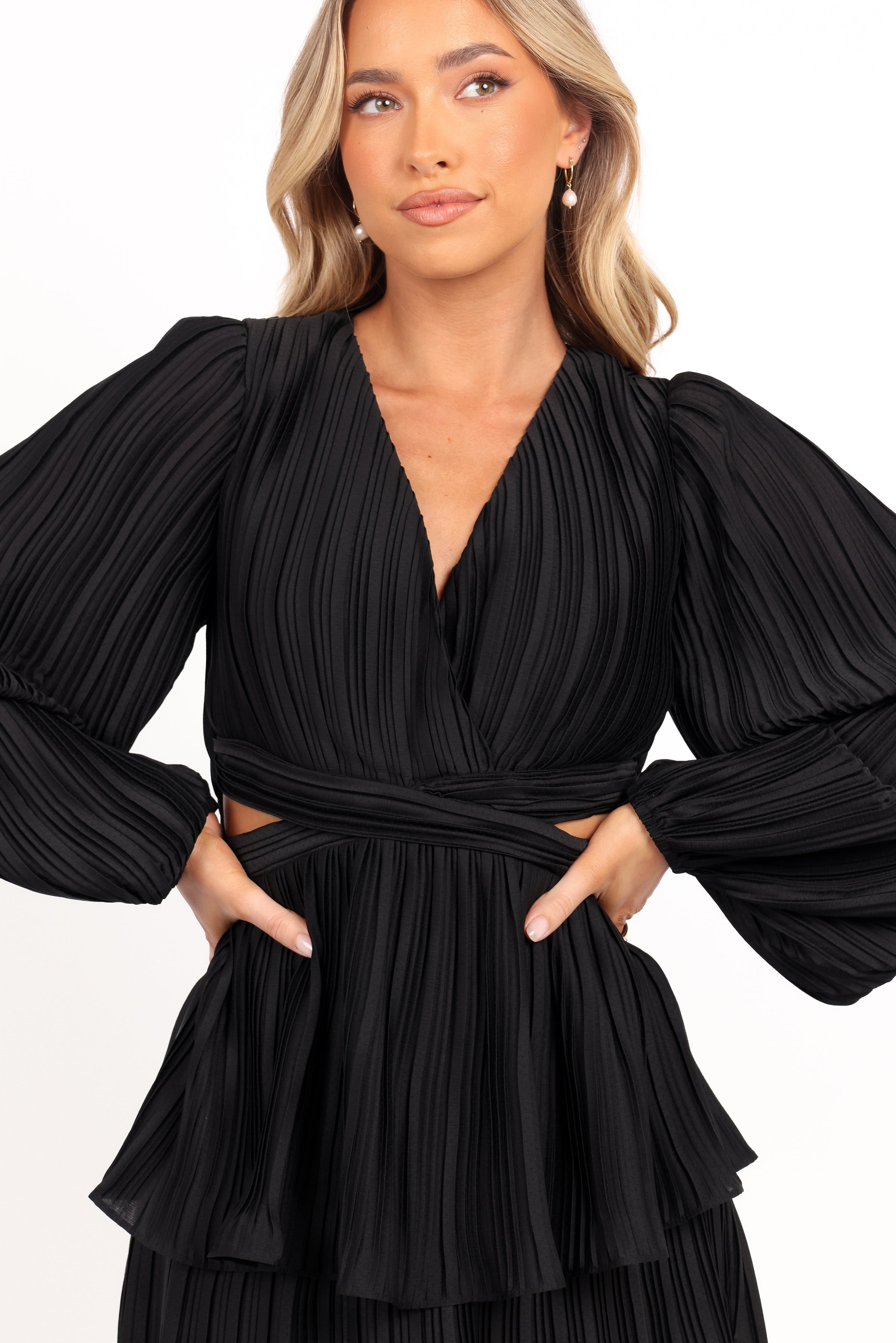 DRESSES Pippa Long Sleeve Midi Dress - Black