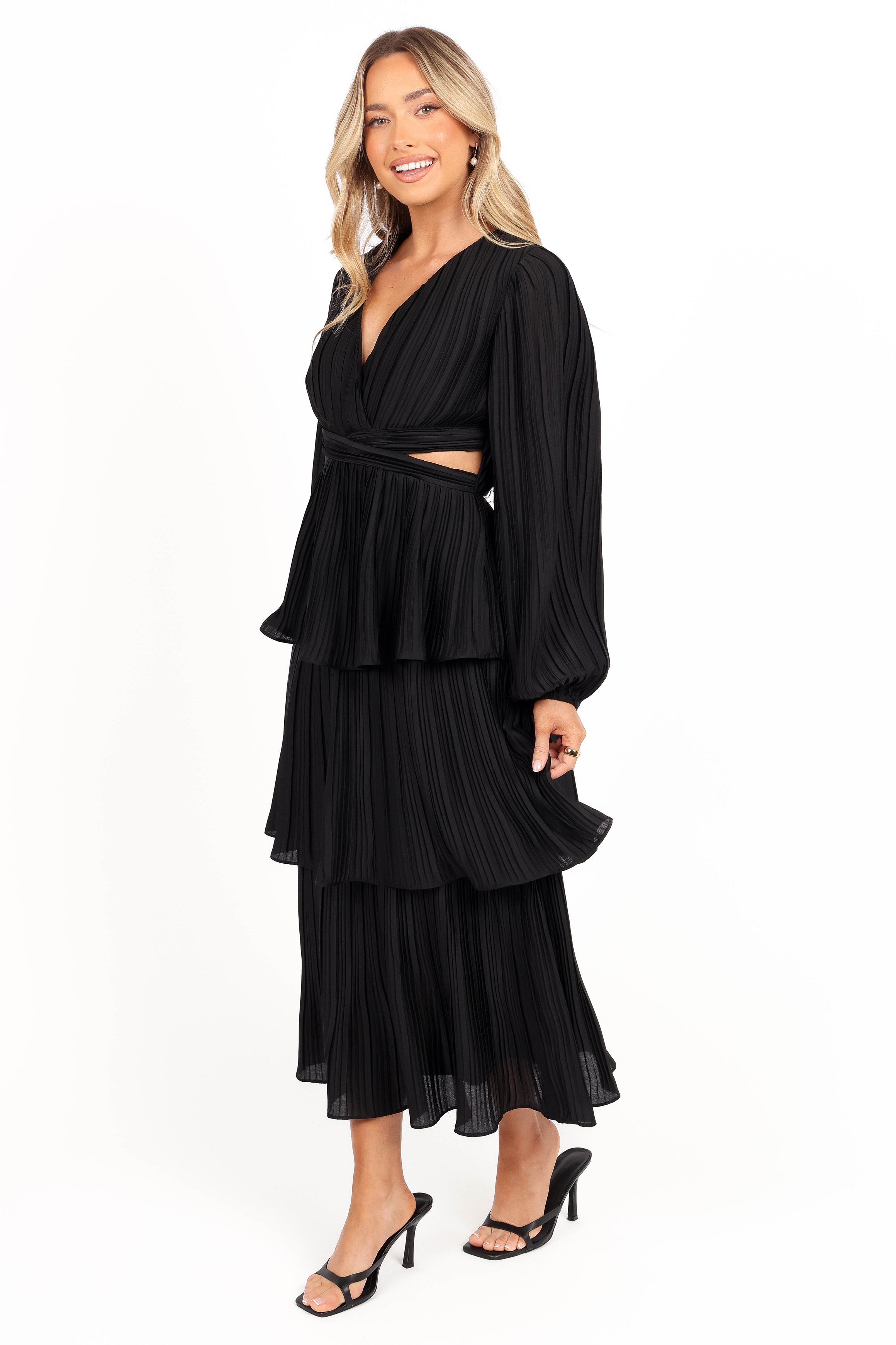 DRESSES Pippa Long Sleeve Midi Dress - Black
