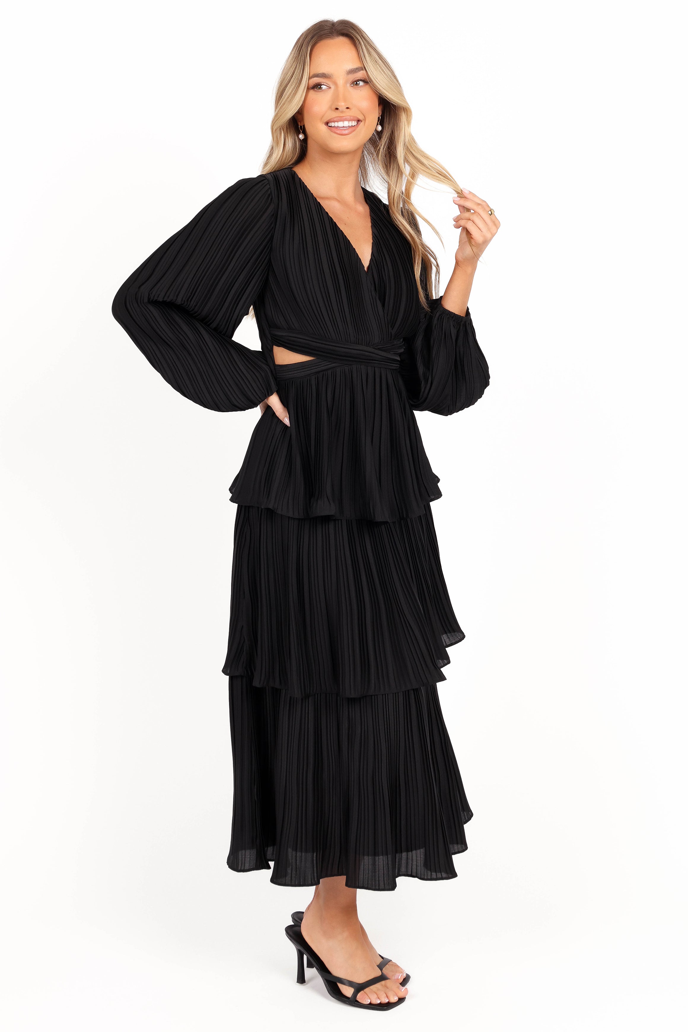 DRESSES Pippa Long Sleeve Midi Dress - Black