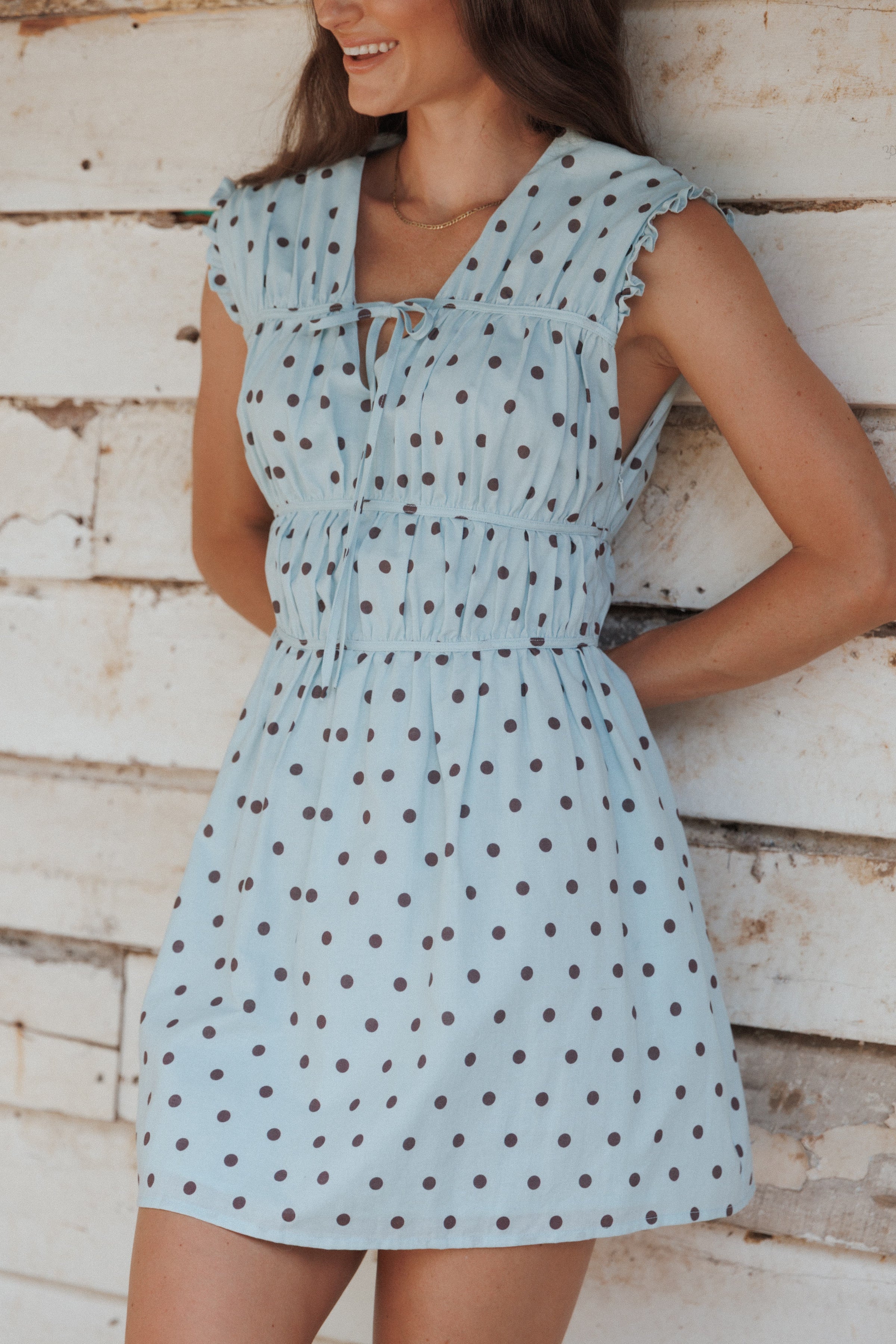 Pipper Mini Dress - Blue Polka Dot | Petal & Pup Pipper Mini Dress - Blue Polka Dot | Petal & Pup