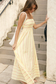 DRESSES Pixie Maxi Dress - Yellow Pink Stripe