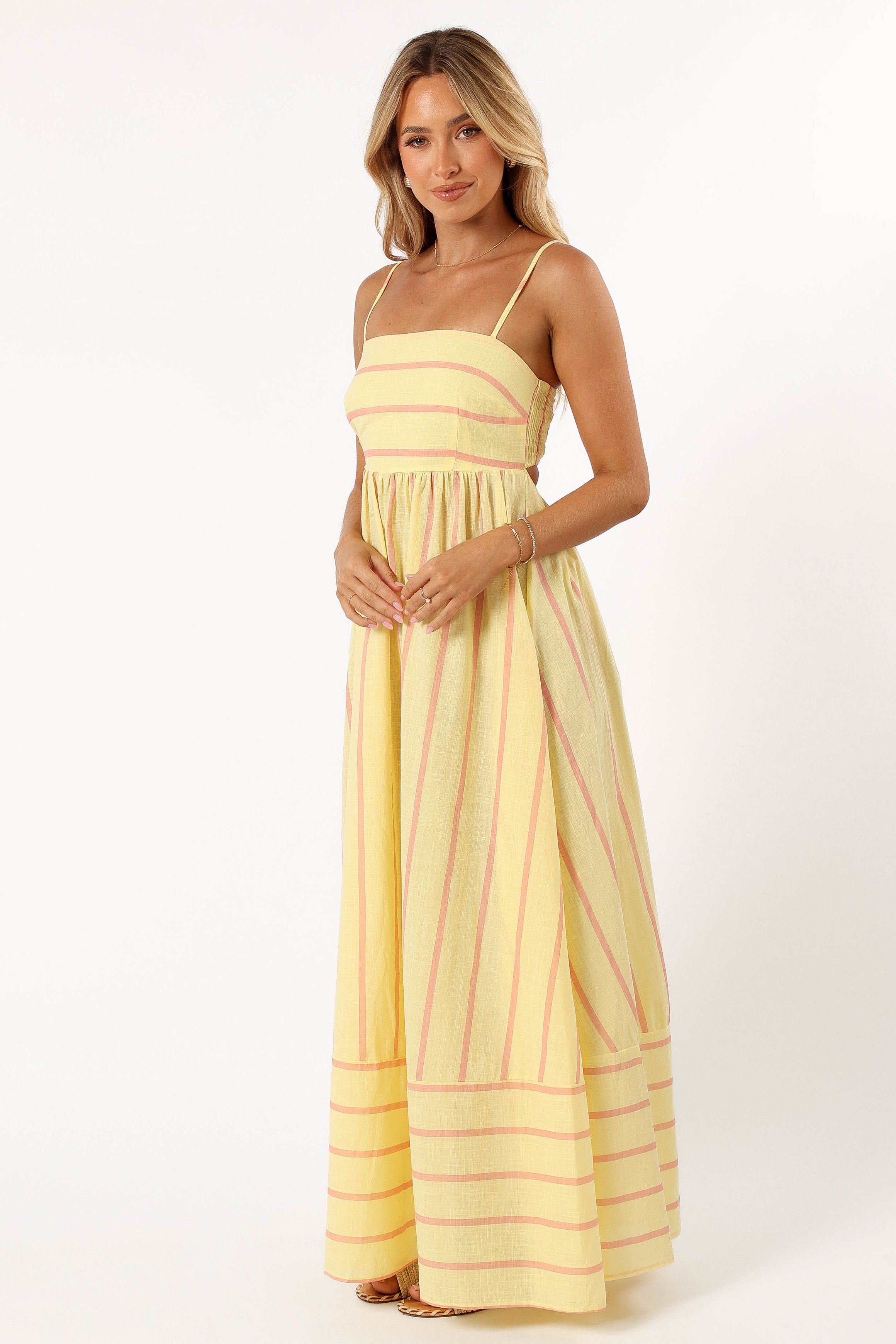 DRESSES @Pixie Maxi Dress - Yellow Pink Stripe (Hold for Transitional Essentials)