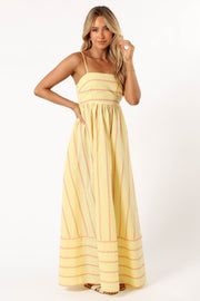 DRESSES @Pixie Maxi Dress - Yellow Pink Stripe (Hold for Transitional Essentials)
