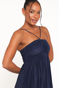 DRESSES Polly Halterneck Maxi Dress - Navy