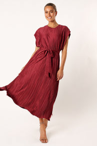 DRESSES @Poppy Midi Dress - Ruby Wine