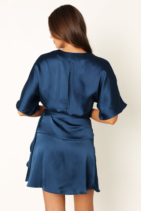 DRESSES @Quartz Mini Wrap Dress - Blue