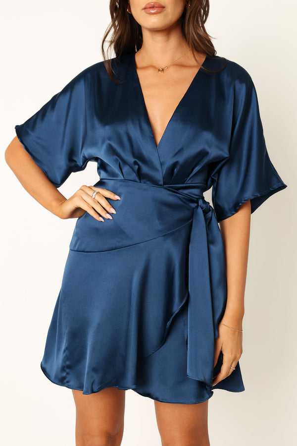 DRESSES @Quartz Mini Wrap Dress - Blue