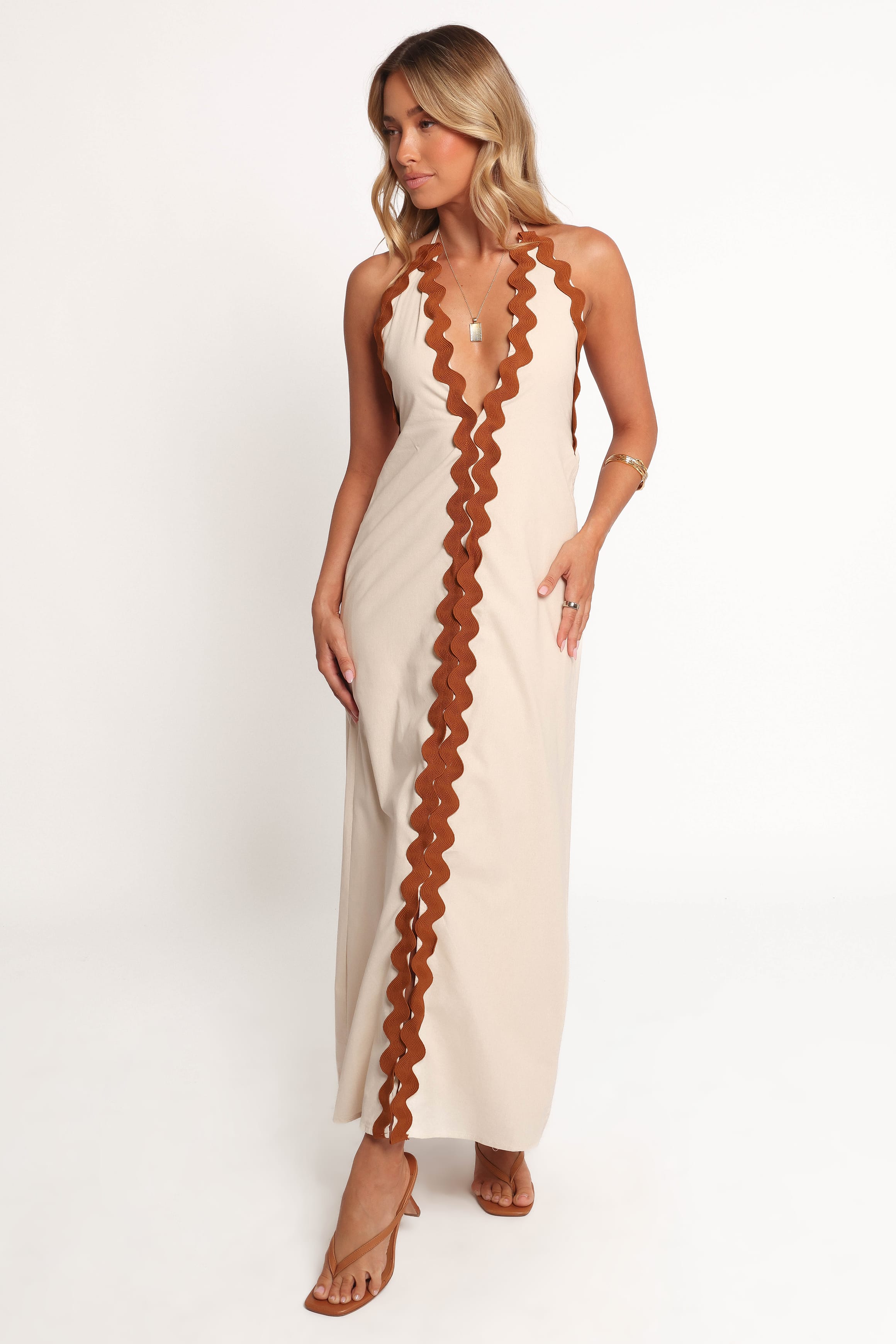 DRESSES Quinley Maxi Dress - Brown/Cream