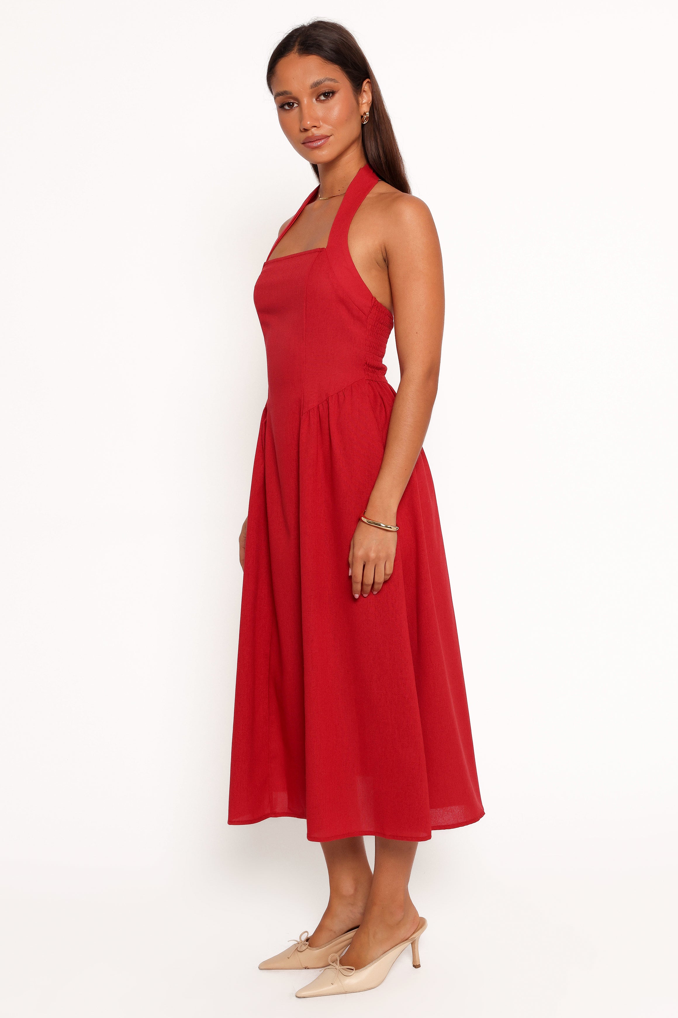 DRESSES Ramona Halterneck Midi Dress - Red