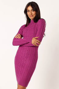 DRESSES @Raven Longsleeve Mini Dress - Magenta
