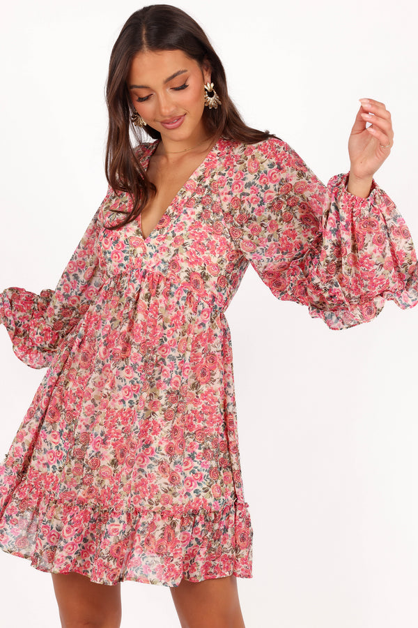 DRESSES Reese Long Sleeve Mini Dress - Pink Floral