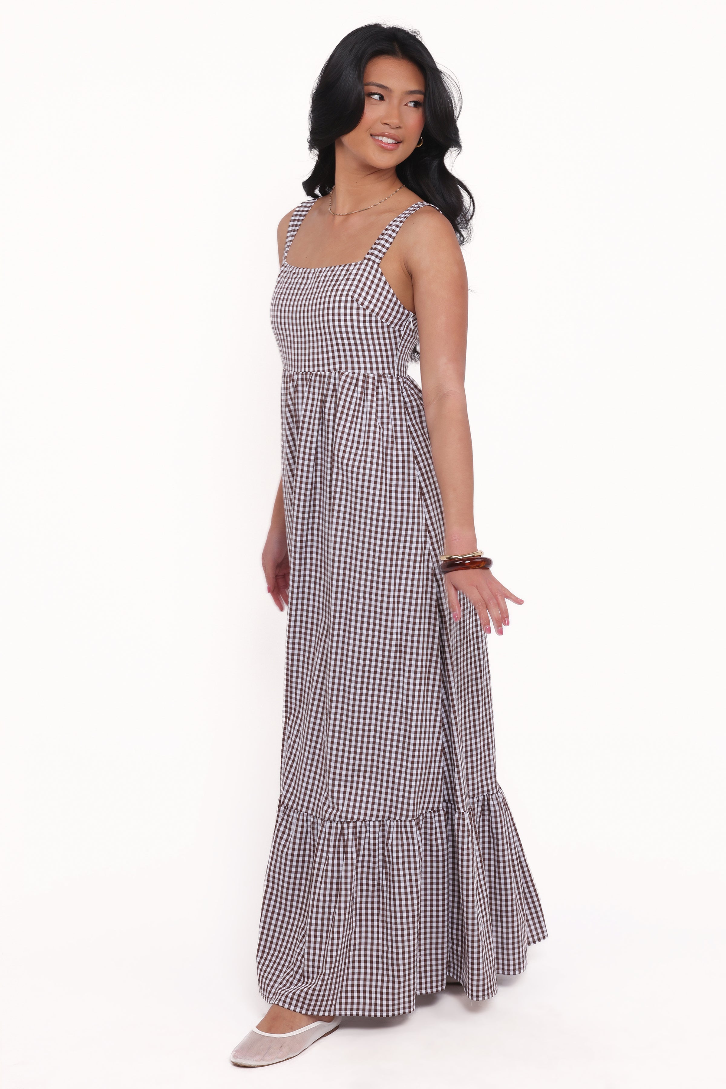 DRESSES Reid Maxi Dress - Brown Gingham
