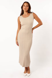 DRESSES @Reign Maxi Knit Dress - Beige (Hold for Cool Beginnings)