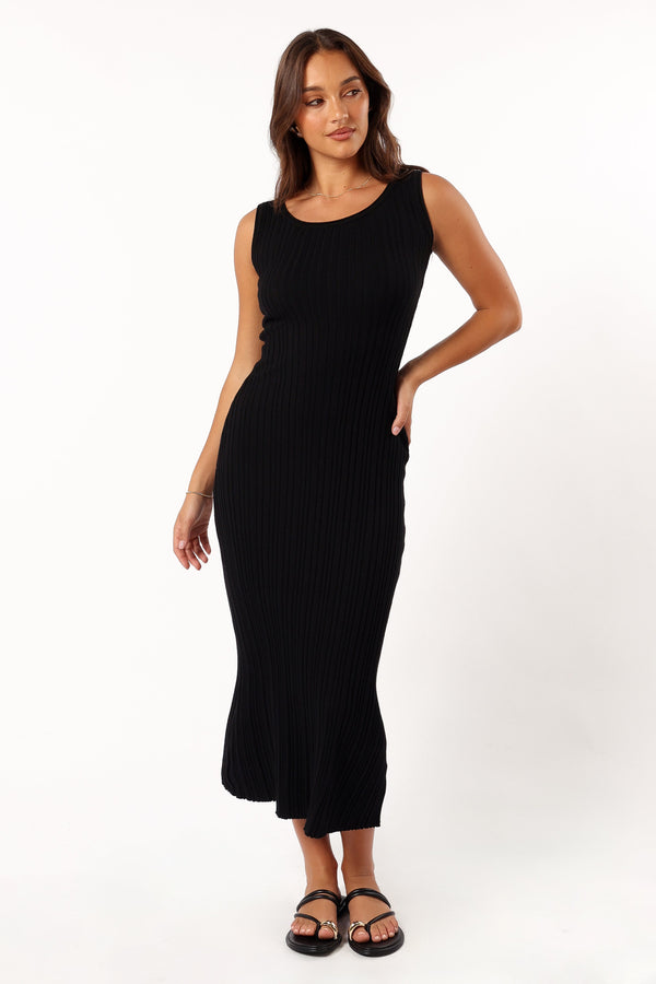 DRESSES @Reign Maxi Knit Dress - Black