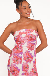 DRESSES Remmie Strapless Maxi Dress - Pink Floral