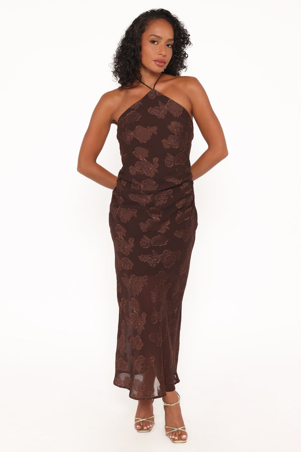 DRESSES Remy Halterneck Maxi Dress - Brown