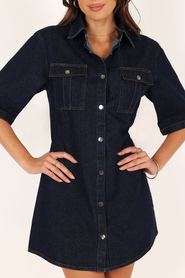 DRESSES Rev Mini Dress - Dark Denim