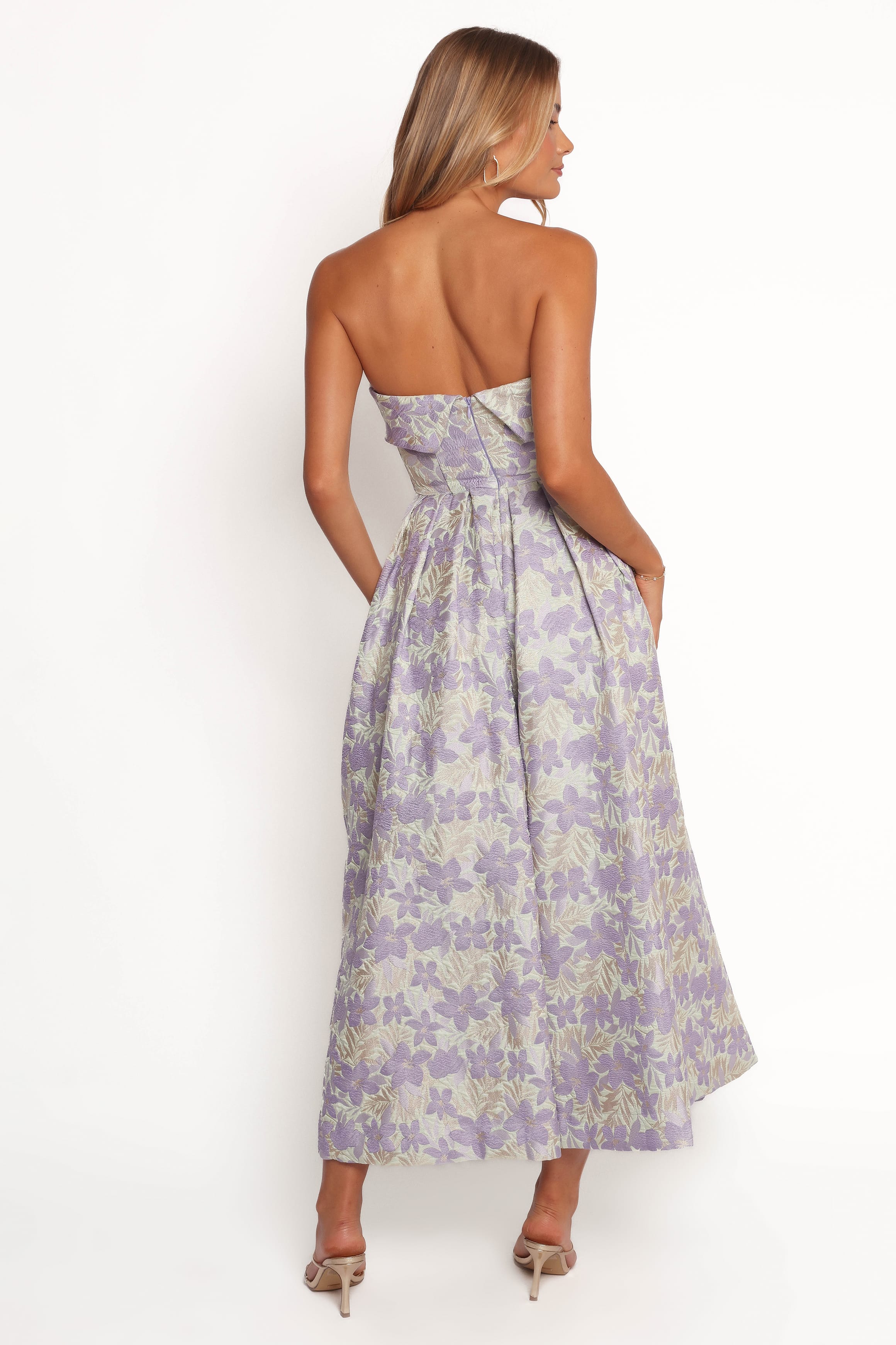 DRESSES Rhea Strapless Midi Dress - Sage Floral