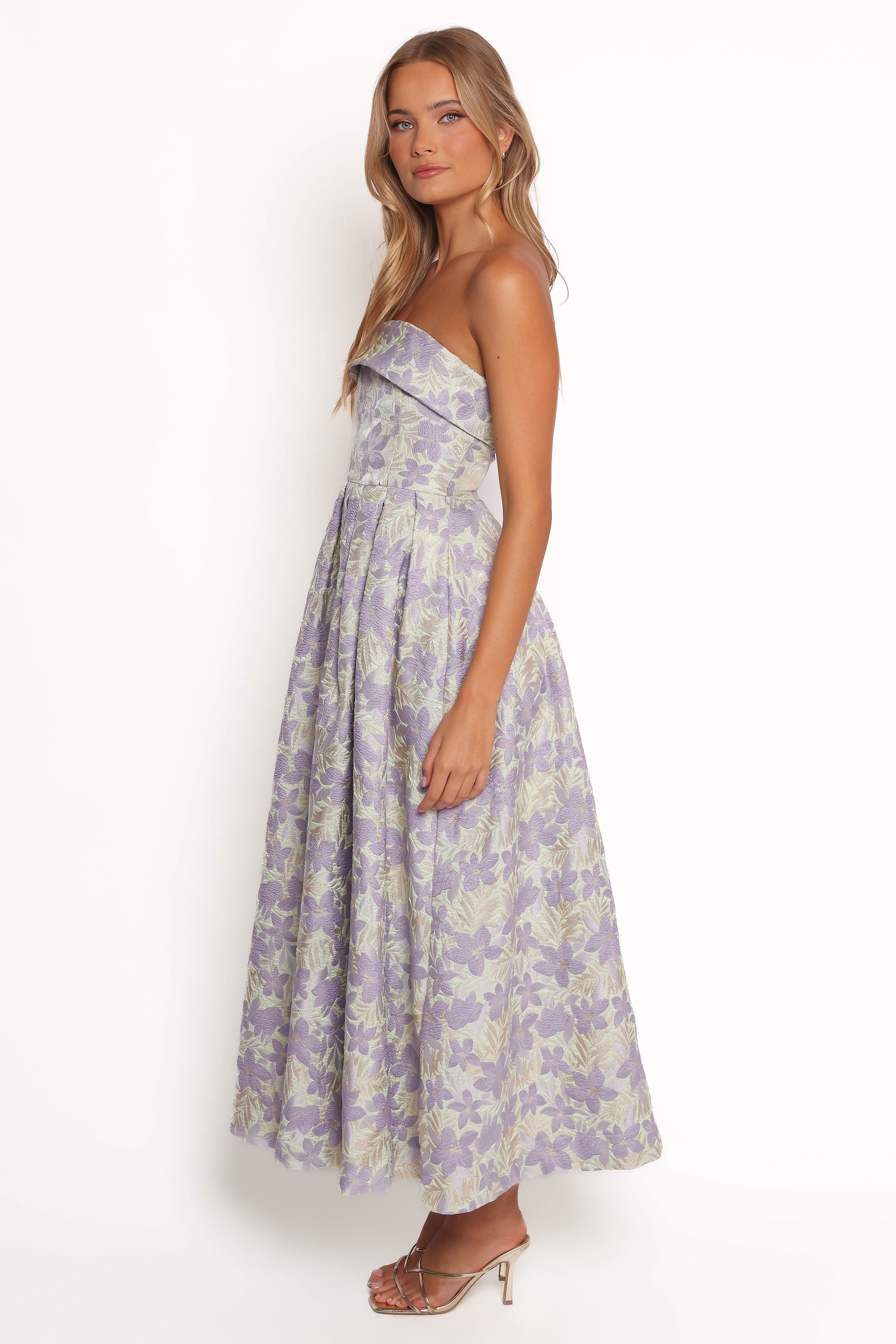 DRESSES Rhea Strapless Midi Dress - Sage Floral