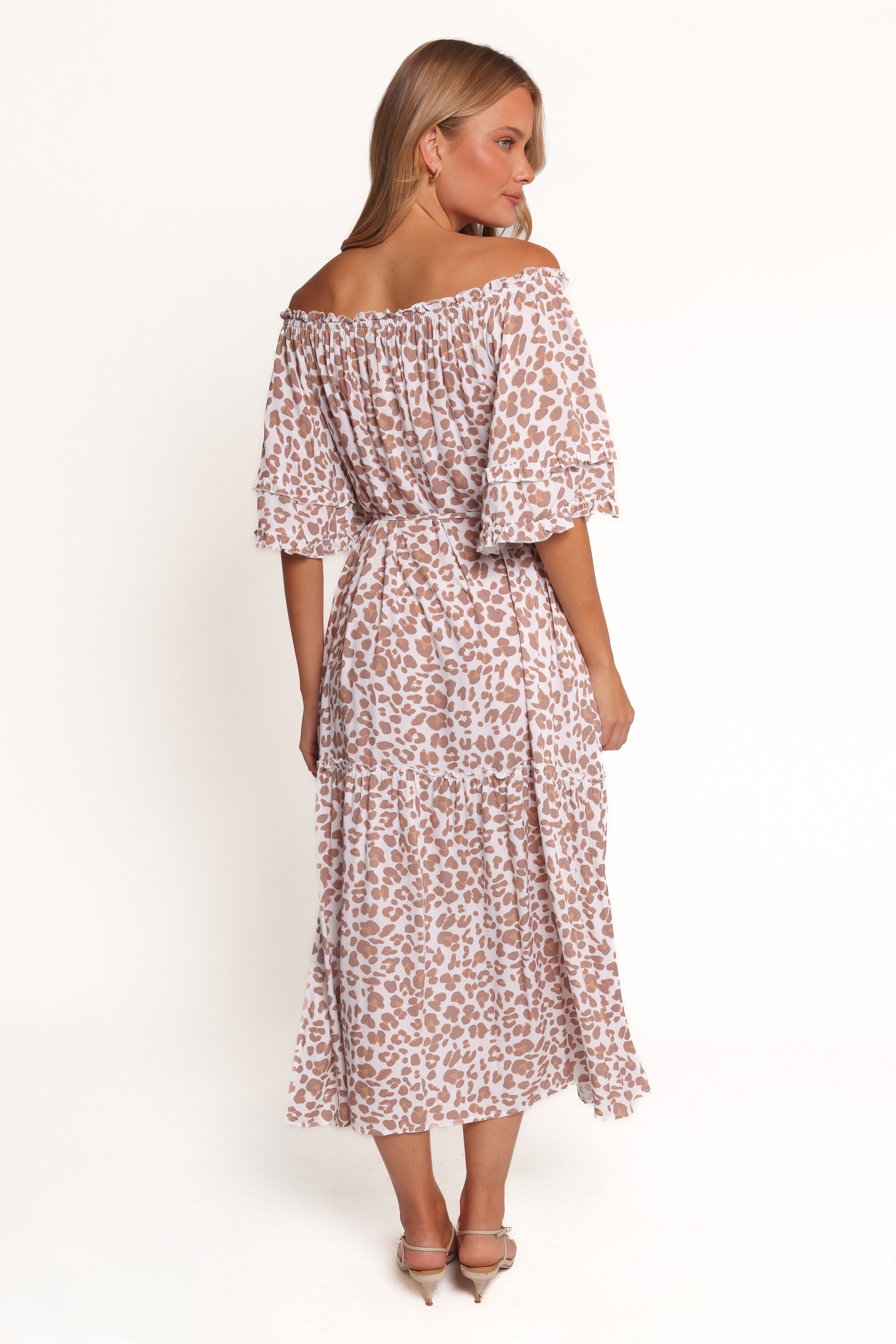 DRESSES Rhody Off Shoulder Maxi Dress - White Leopard
