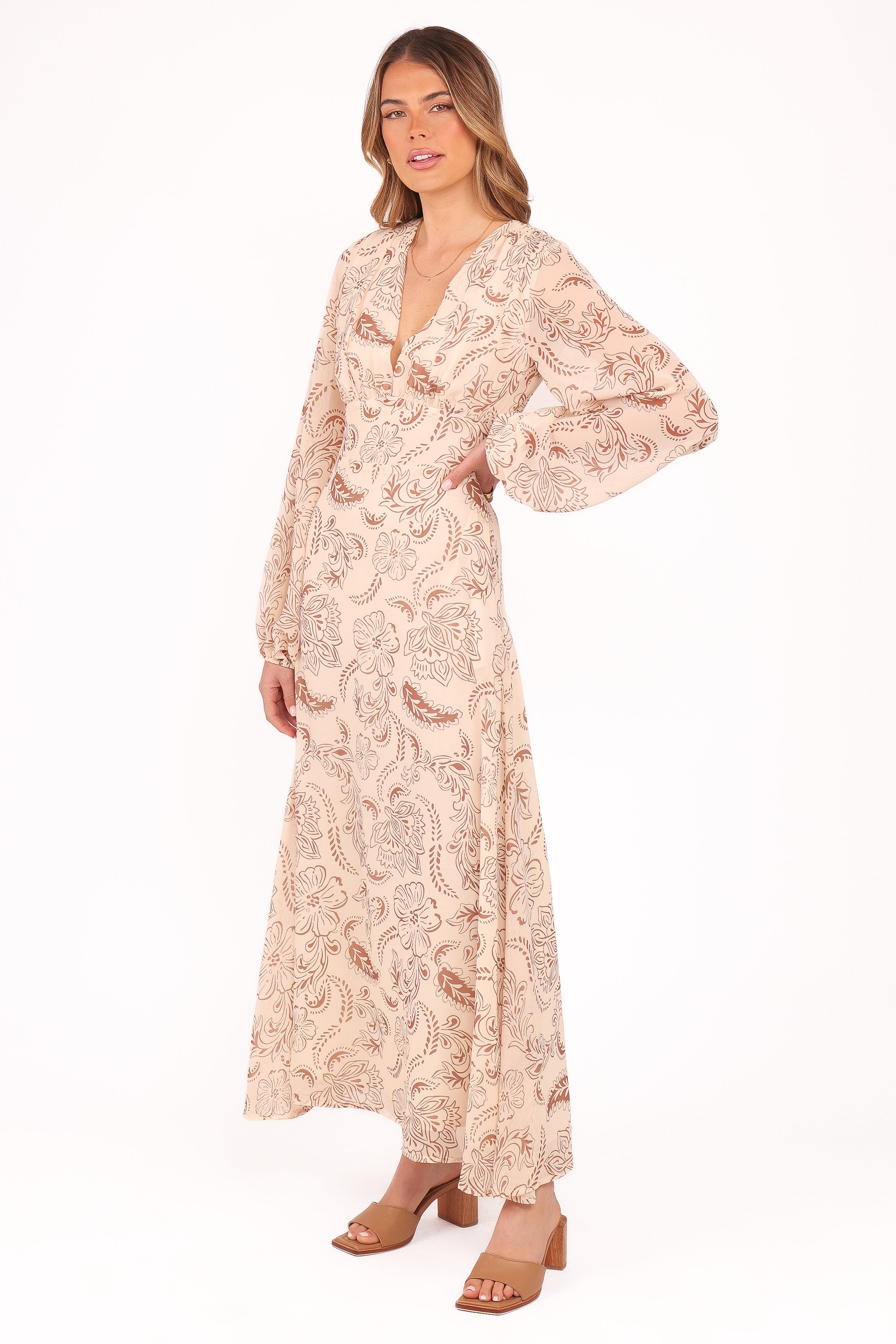 DRESSES Riba Midi Dress - Brown Paisley