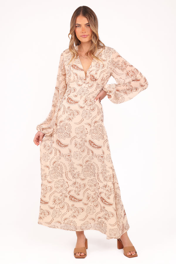 DRESSES Riba Midi Dress - Brown Paisley
