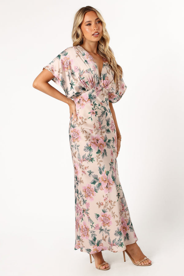 DRESSES @Ricki Maxi Dress - Pink Floral (Hold for Modern Romance)