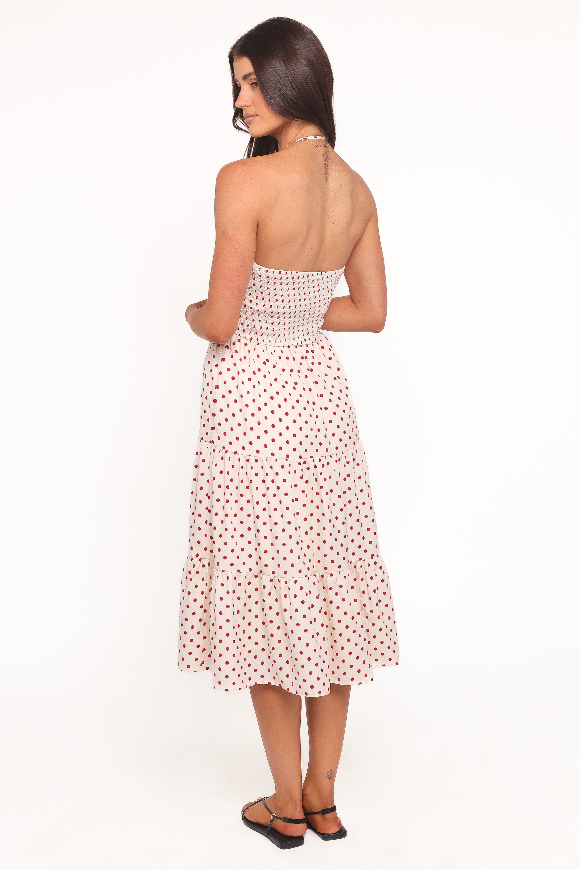 DRESSES Rilie Halterneck Midi Dress - Red Polka Dot