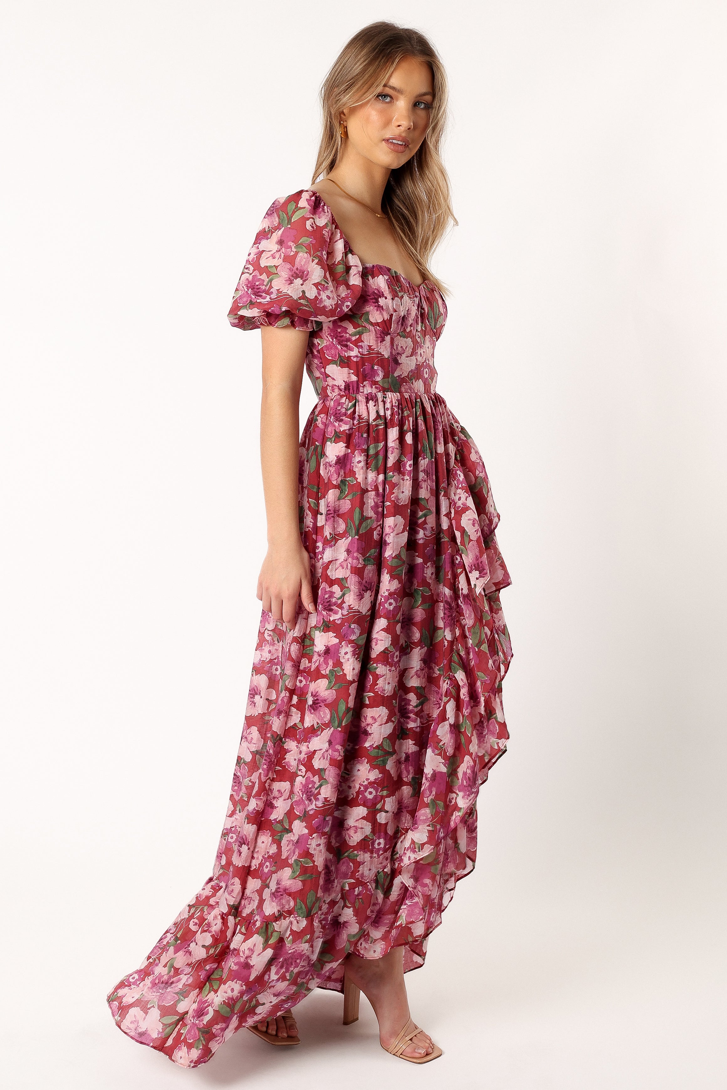 DRESSES @Rita Tiered Maxi Dress - Berry Floral